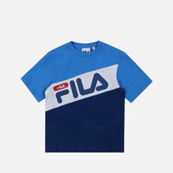 Camisetas Fila Rapaz Azuis - Fila Crew Neck S/S Portugal Online,NQJV-13750